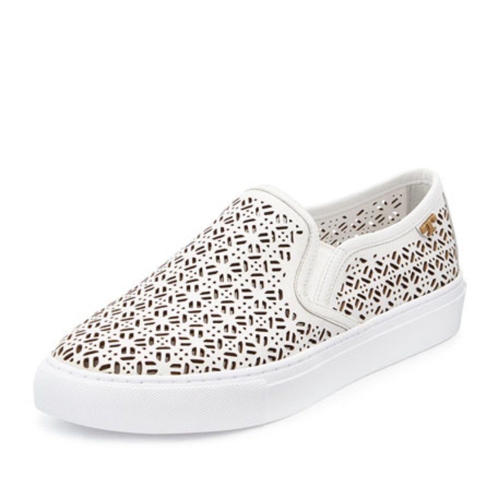TORY BURCH - Lennon Laser-Cut Slip-On Sneaker - 9